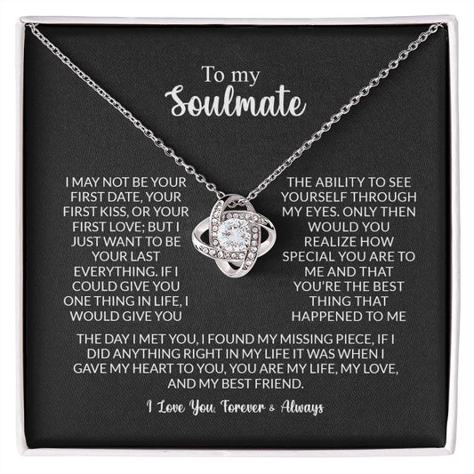 To My Soulmate | I Love You Forever & Always - Love Knot Necklace
